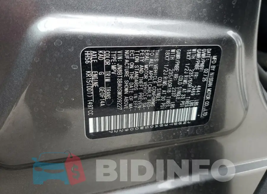 JN8BT3BA0SW009227 Photo# 13