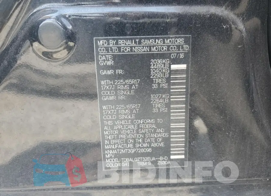 KNMAT2MT3GP728098 Photo# 14