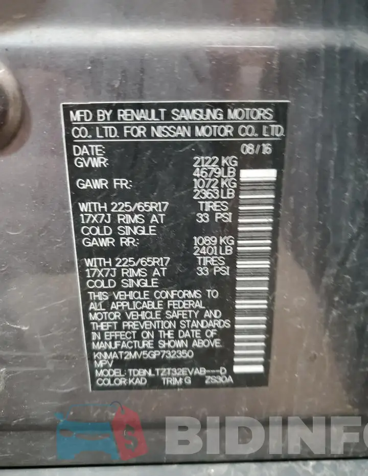 KNMAT2MV5GP732350 Photo# 13