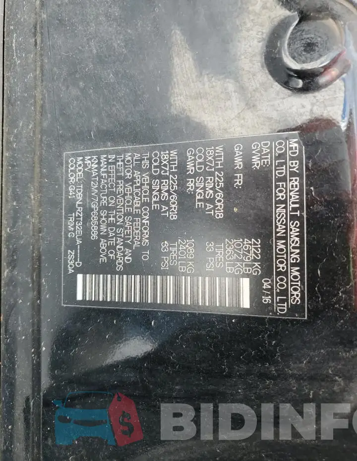 KNMAT2MV7GP685886 Photo# 13