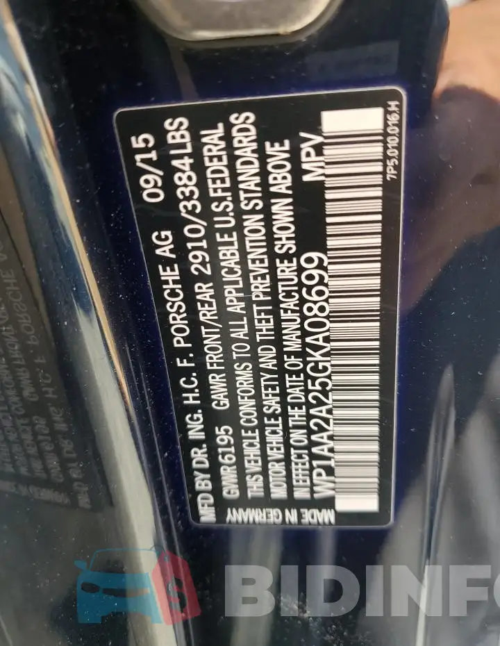WP1AA2A25GKA08699 Photo# 13