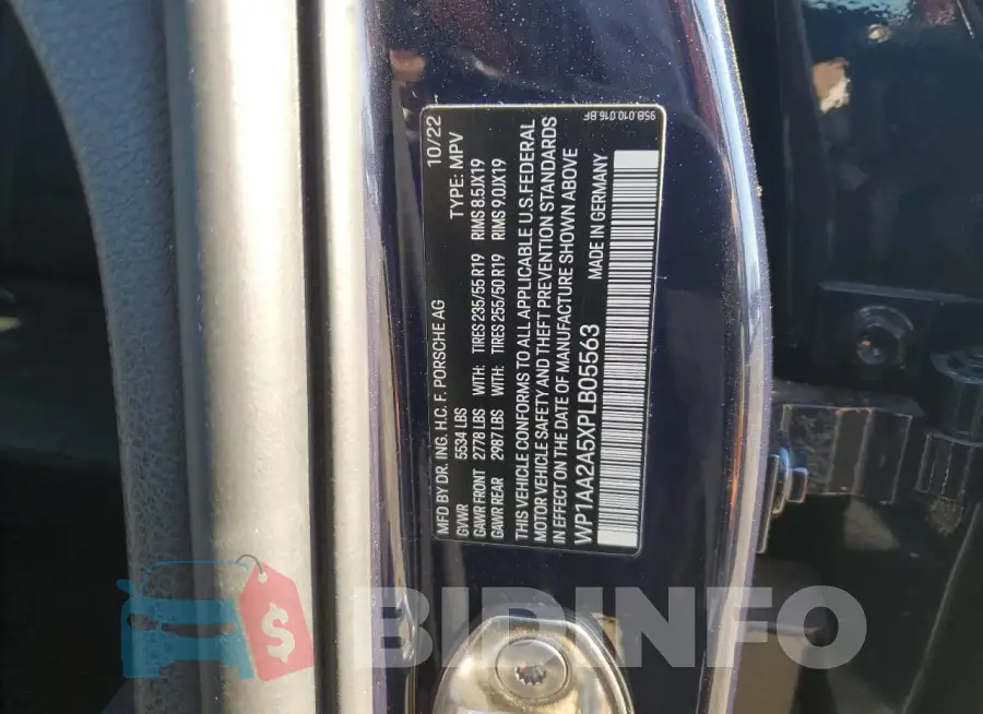 WP1AA2A5XPLB05563 Photo# 13