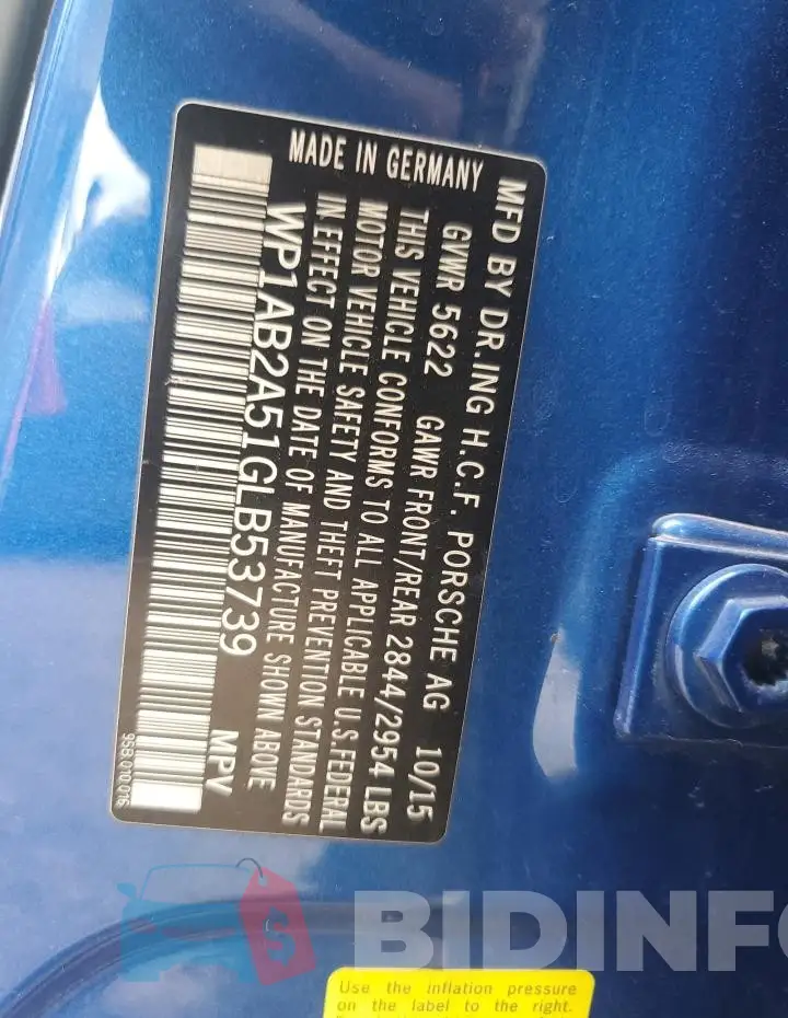 WP1AB2A51GLB53739 Photo# 12