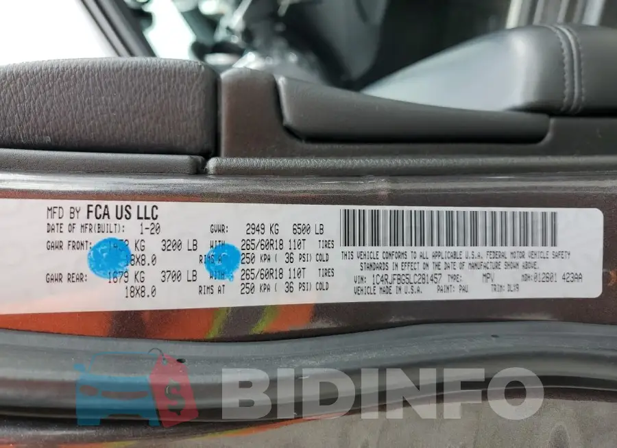 1C4RJFBG5LC281457 Photo# 13
