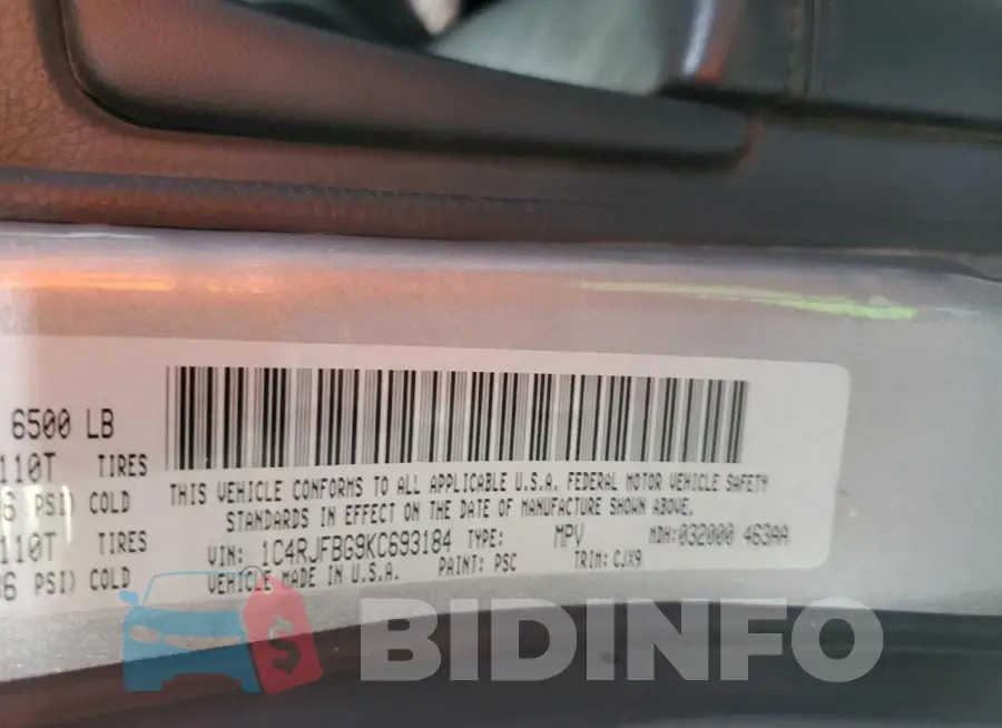 1C4RJFBG9KC693184 Photo# 13