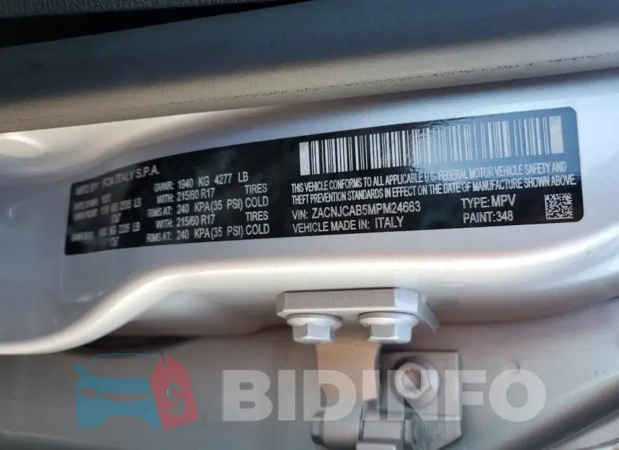 ZACNJCAB5MPM24663 Photo# 13