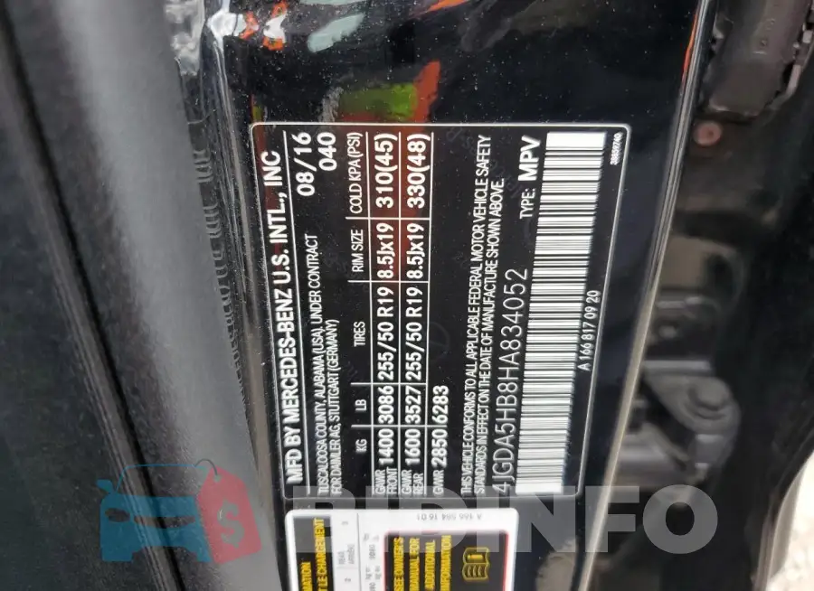 4JGDA5HB8HA834052 Photo# 13