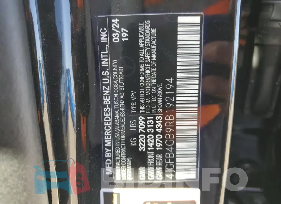 4JGFB4GB9RB192194 Photo# 13
