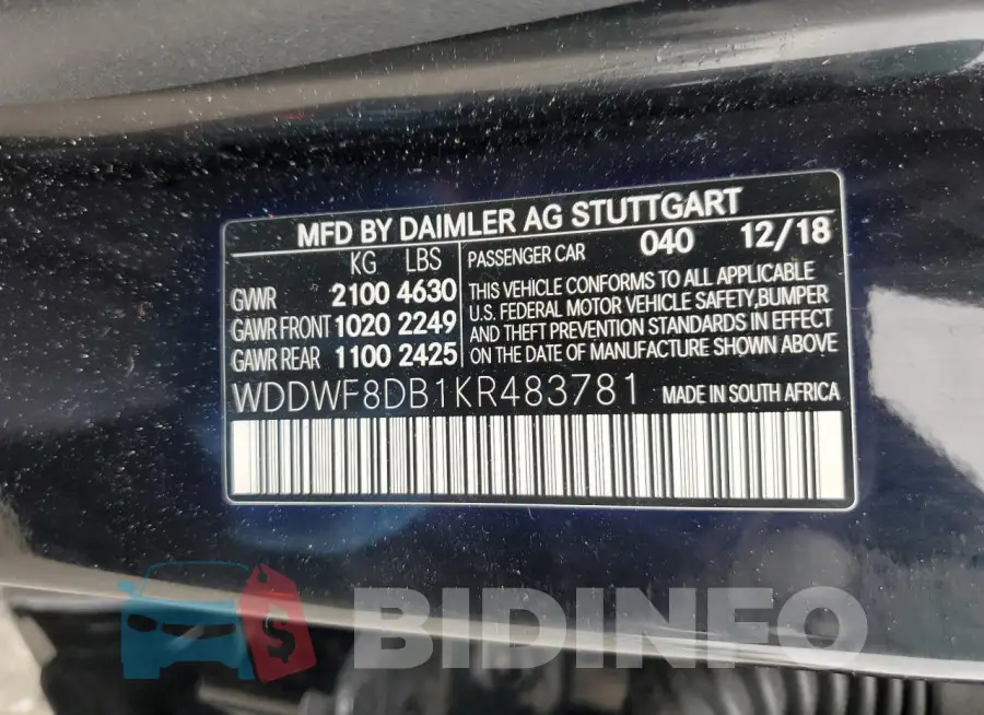 WDDWF8DB1KR483781 Photo# 12