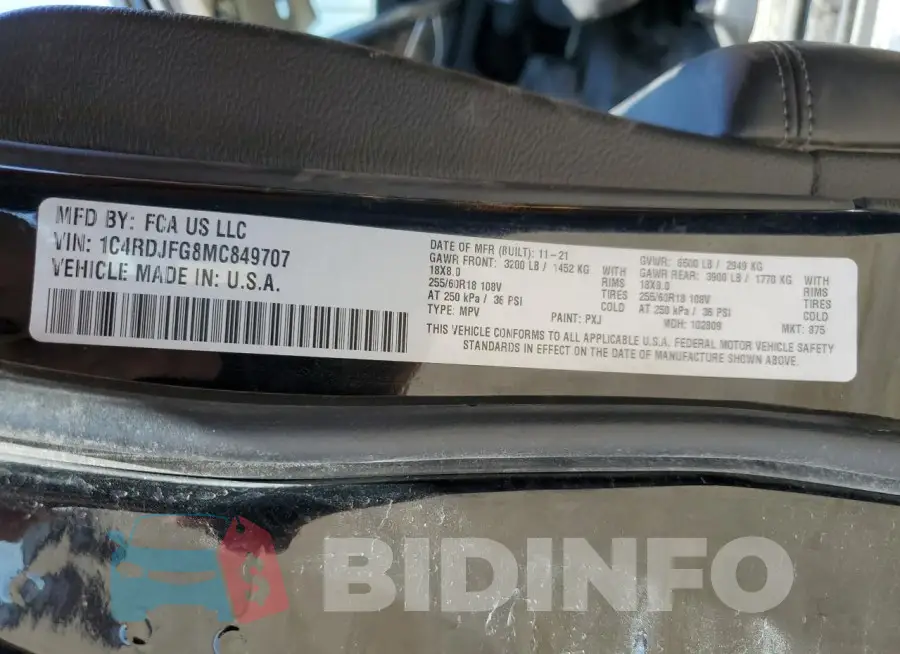 1C4RDJFG8MC849707 Photo# 14