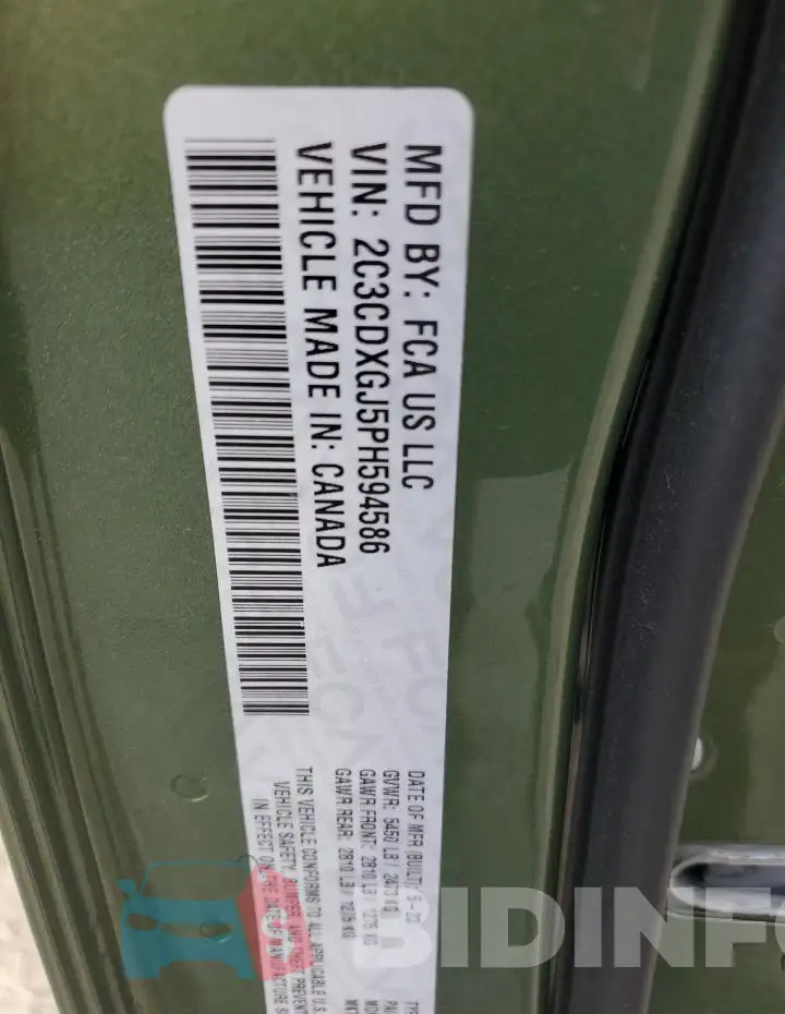 2C3CDXGJ5PH594586 Photo# 12
