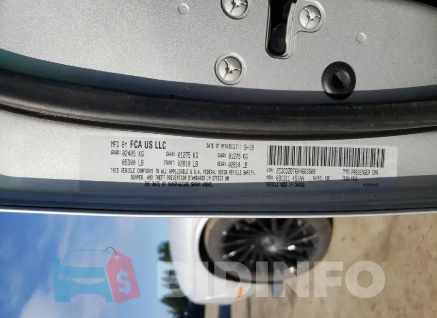 2C3CDZBT6KH663508 Photo# 12
