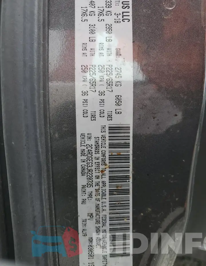2C4RDGEG3JR220735 Photo# 13
