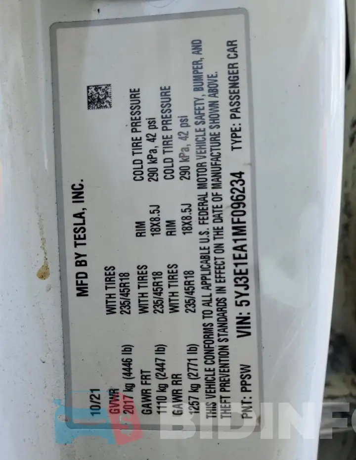 5YJ3E1EA1MF096234 Photo# 12
