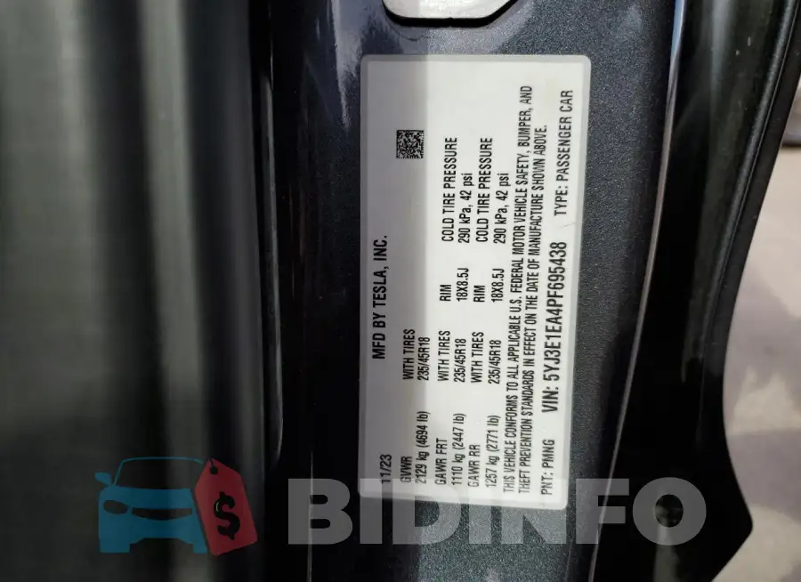 5YJ3E1EA4PF695438 Photo# 12