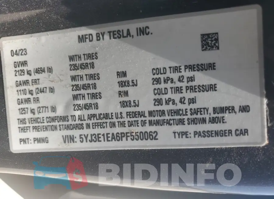5YJ3E1EA6PF550062 Photo# 13