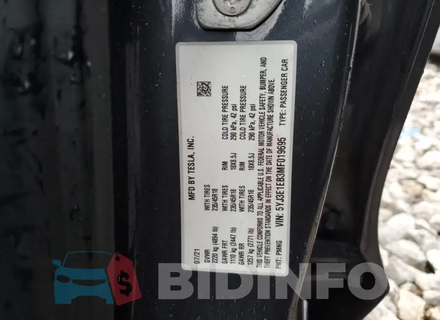 5YJ3E1EB3MF019695 Photo# 12
