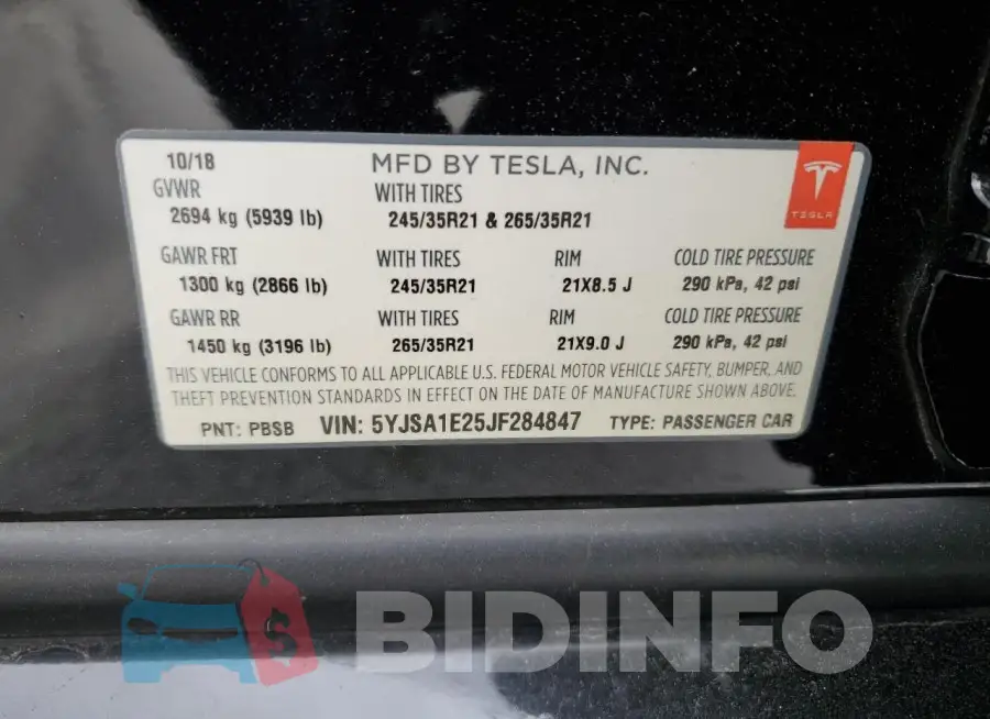 5YJSA1E25JF284847 Photo# 12