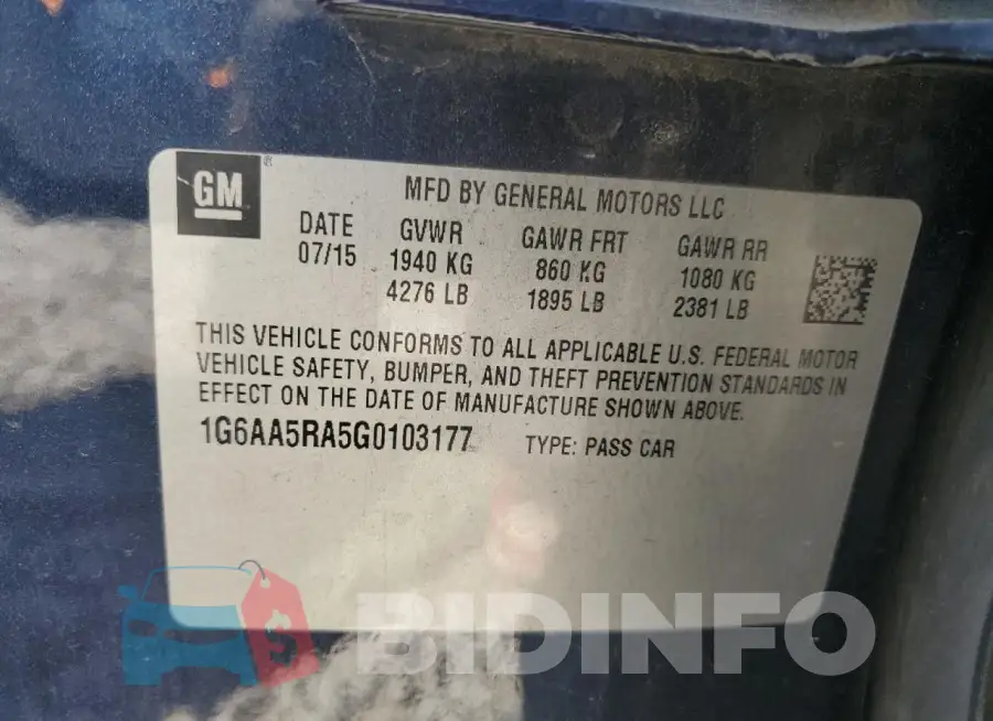 1G6AA5RA5G0103177 Photo# 12