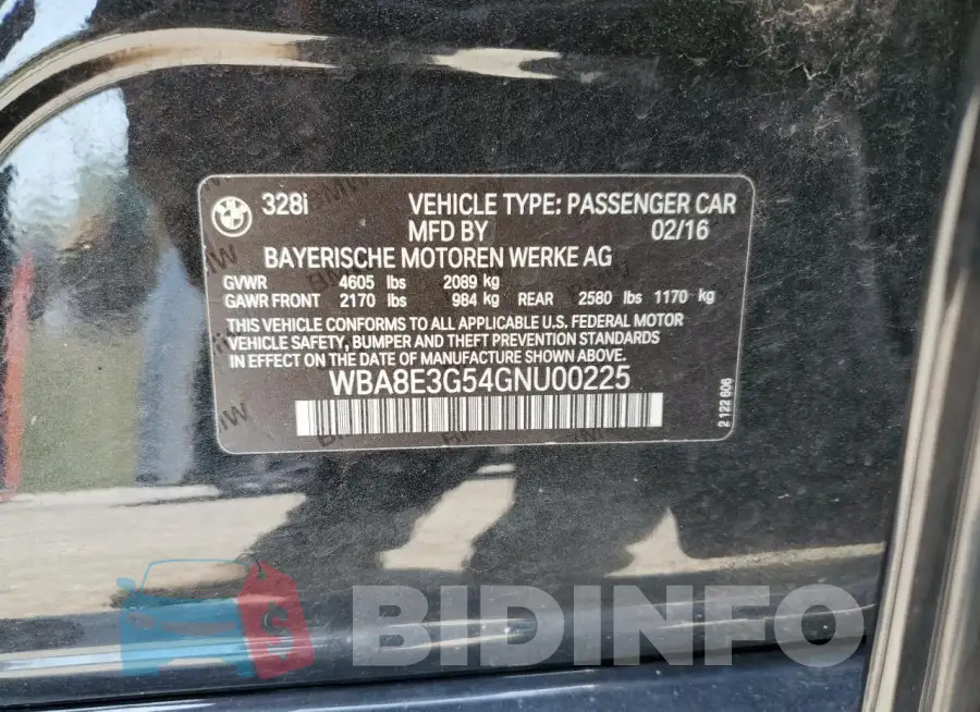 WBA8E3G54GNU00225 Photo# 12
