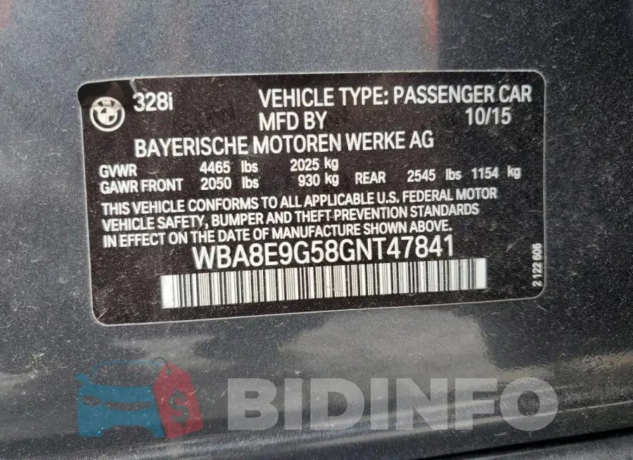 WBA8E9G58GNT47841 Photo# 12