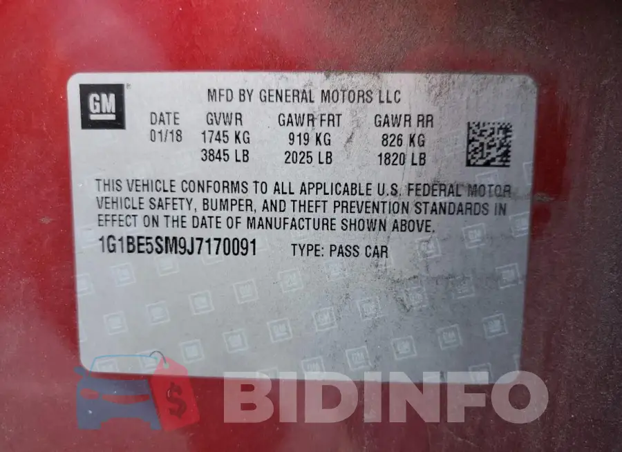 1G1BE5SM9J7170091 Photo# 13