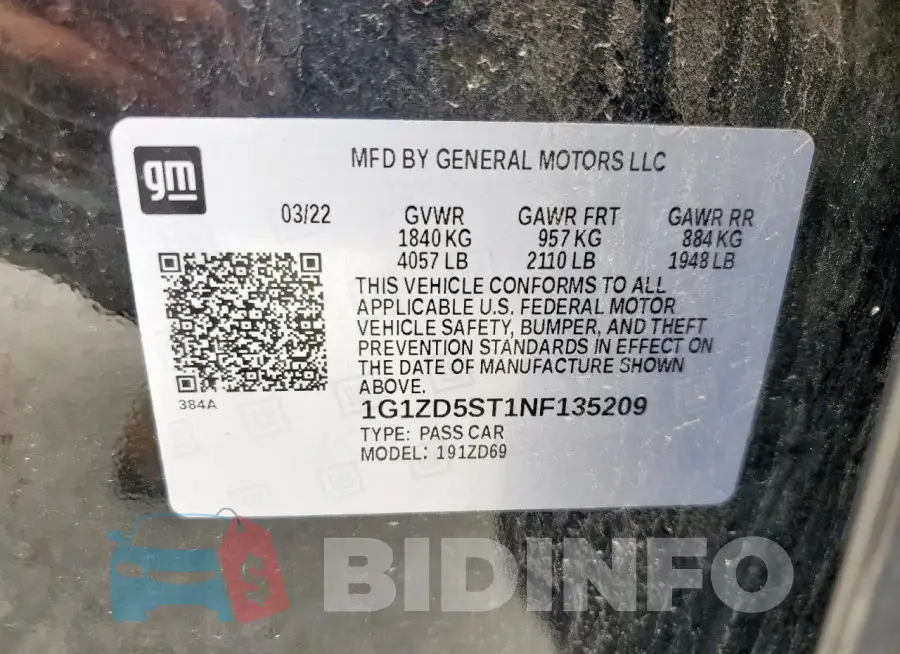 1G1ZD5ST1NF135209 Photo# 12