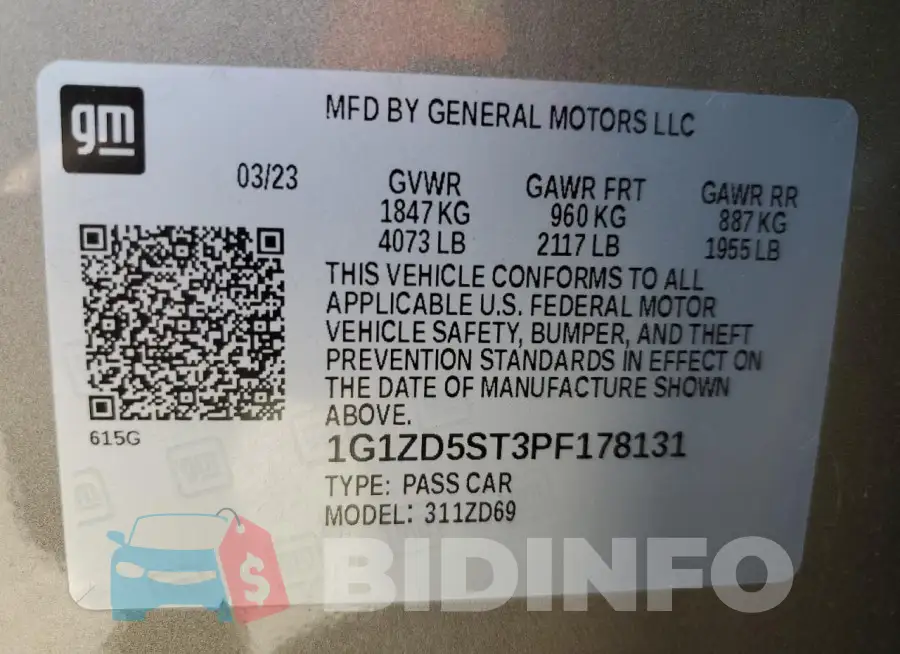 1G1ZD5ST3PF178131 Photo# 12
