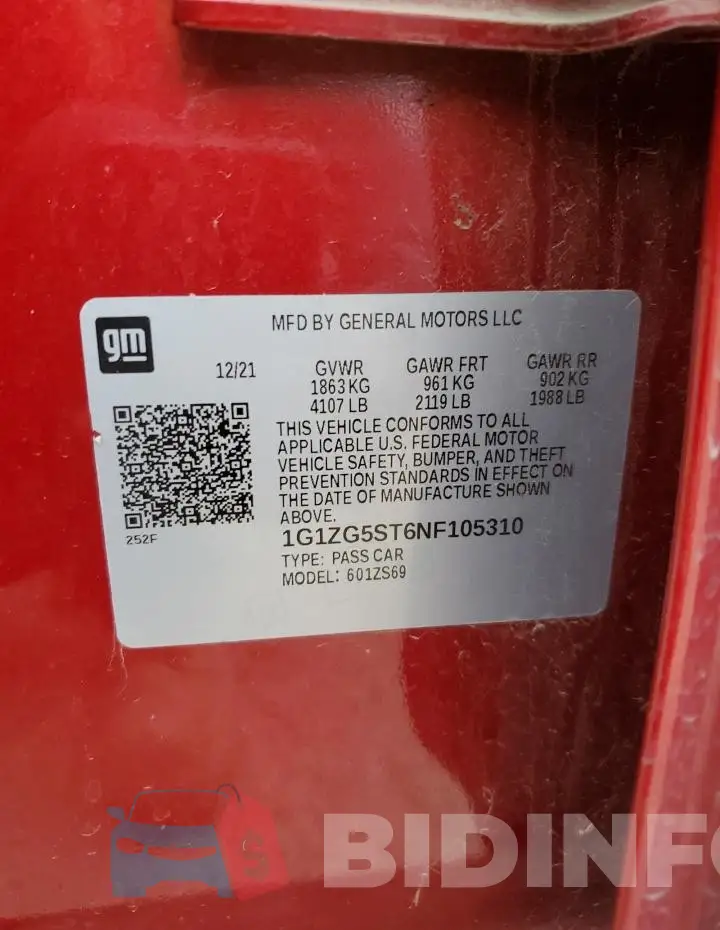 1G1ZG5ST6NF105310 Photo# 12