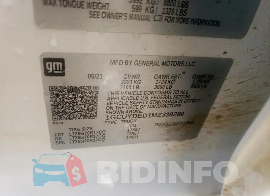 1GCUYDED1MZ338280 Photo# 12