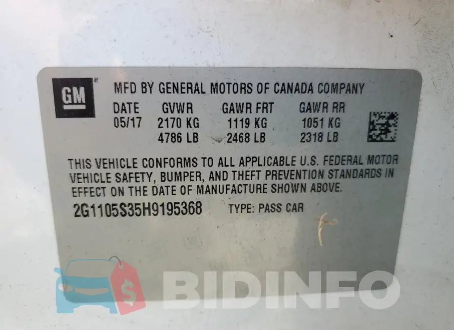 2G1105S35H9195368 Photo# 12