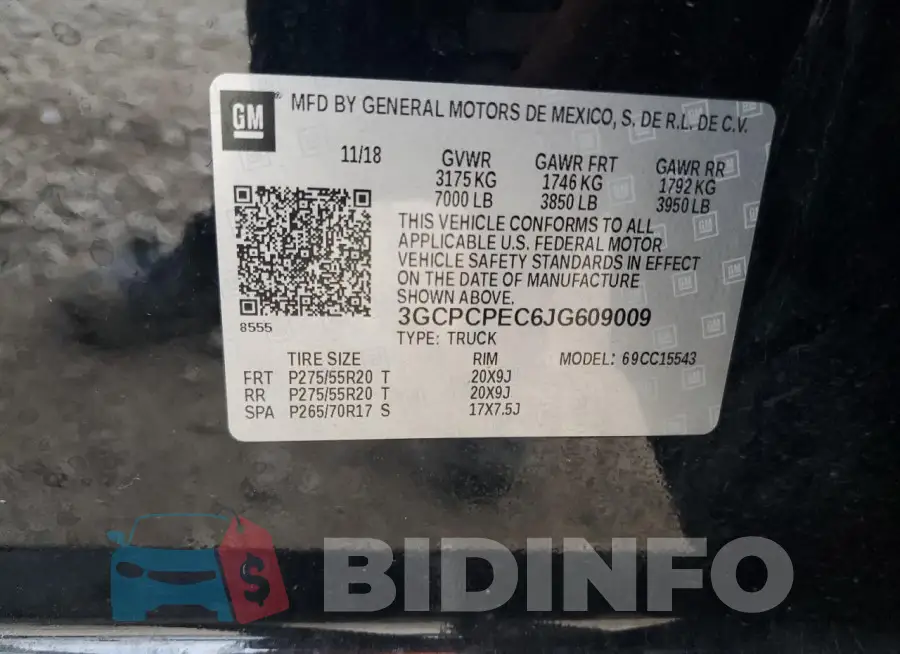 3GCPCPEC6JG609009 Photo# 13