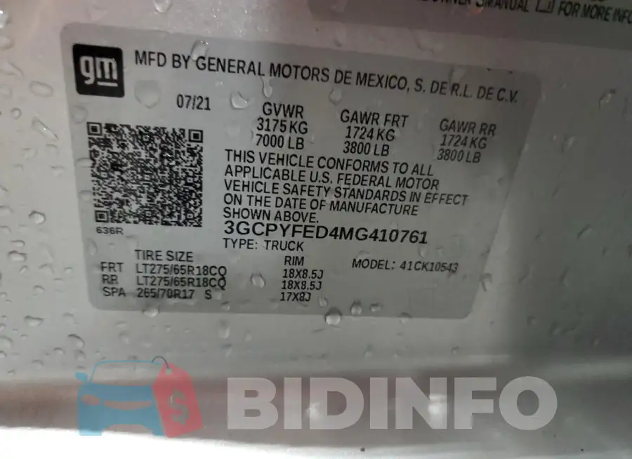3GCPYFED4MG410761 Photo# 12