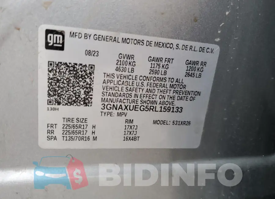 3GNAXUEG5RL159133 Photo# 13