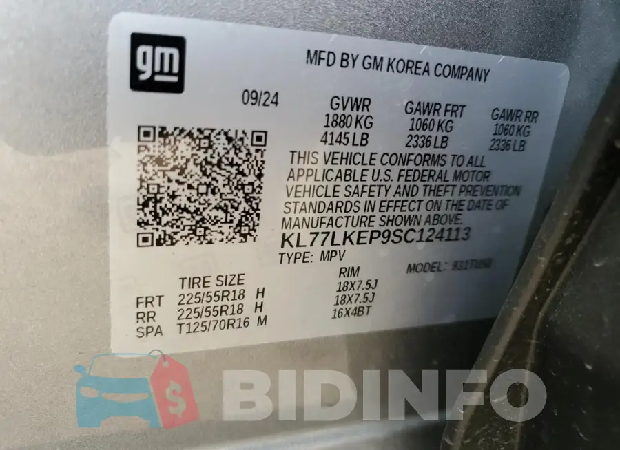 KL77LKEP9SC124113 Photo# 13