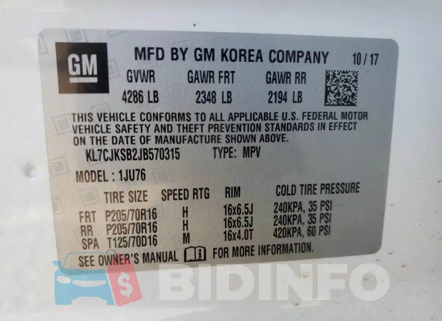 KL7CJKSB2JB570315 Photo# 13