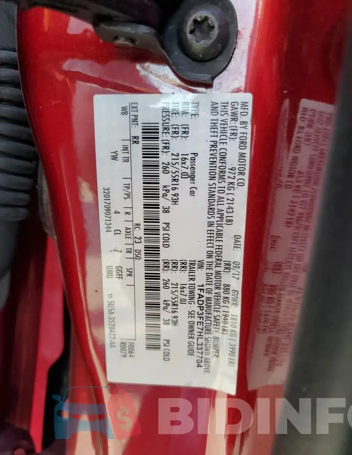 1FADP3FE7HL337704 Photo# 13