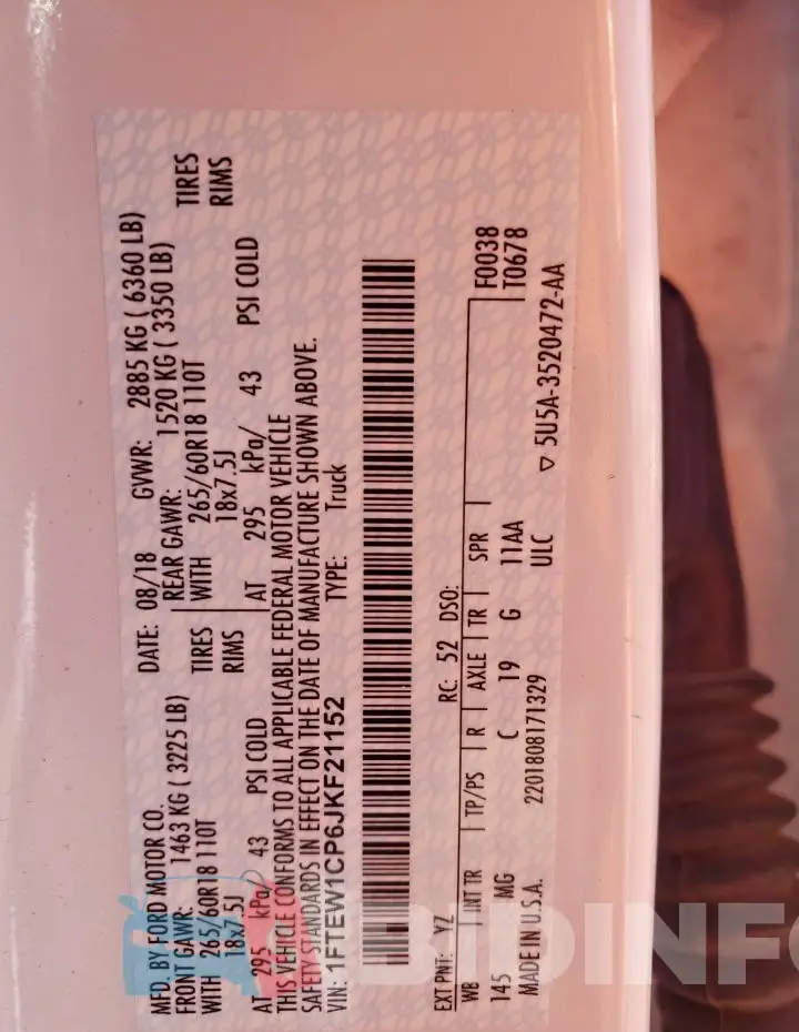 1FTEW1CP6JKF21152 Photo# 12
