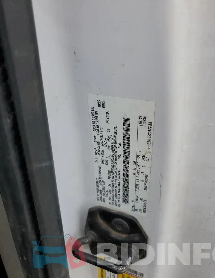 1FTEX1CB2KKE98374 Photo# 12