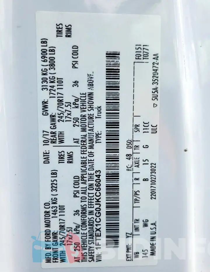 1FTEX1CG0JKC66043 Photo# 13