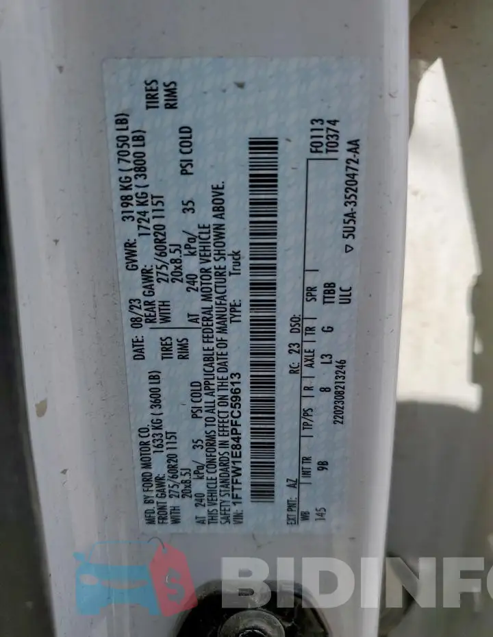 1FTFW1E84PFC59613 Photo# 12