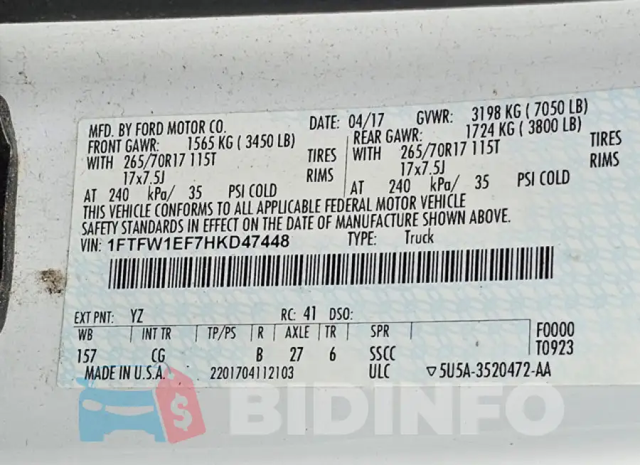 1FTFW1EF7HKD47448 Photo# 12