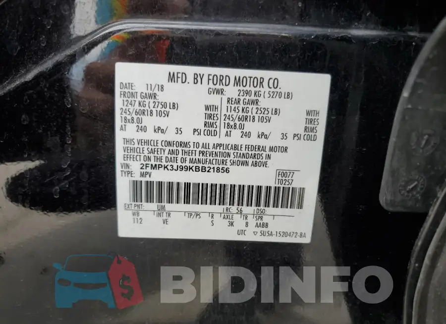 2FMPK3J99KBB21856 Photo# 14
