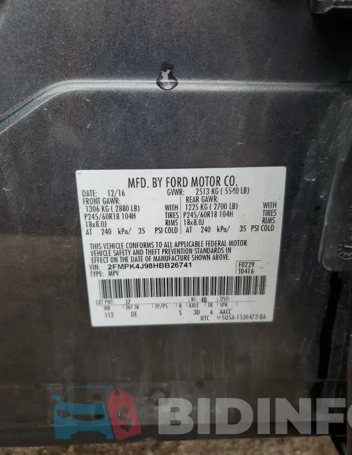 2FMPK4J98HBB26741 Photo# 13