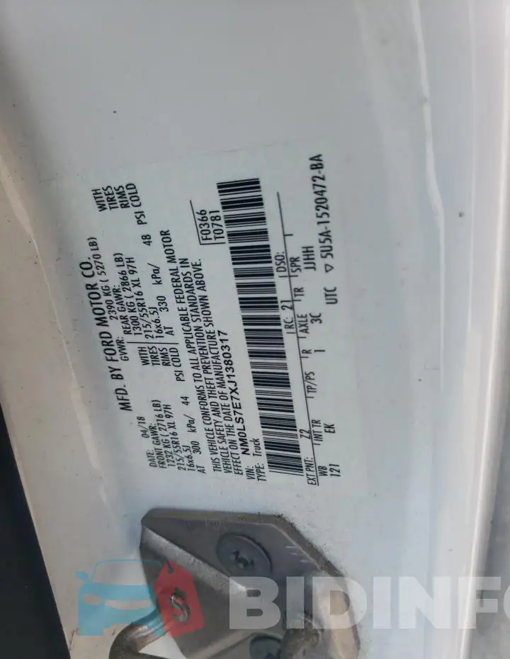 NM0LS7E7XJ1380317 Photo# 13