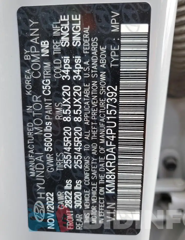 KM8KRDAF4PU157392 Photo# 12