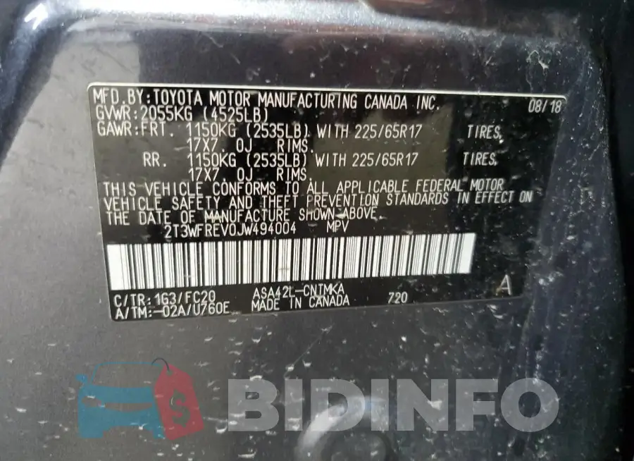 2T3WFREV0JW494004 Photo# 14