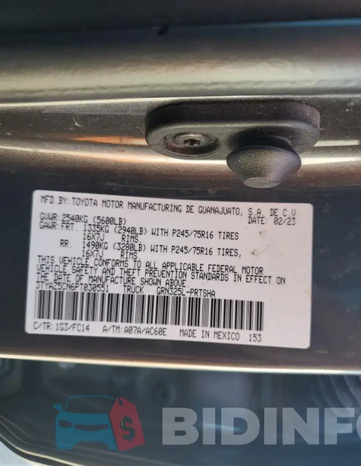 3TYAZ5CN6PT030551 Photo# 12