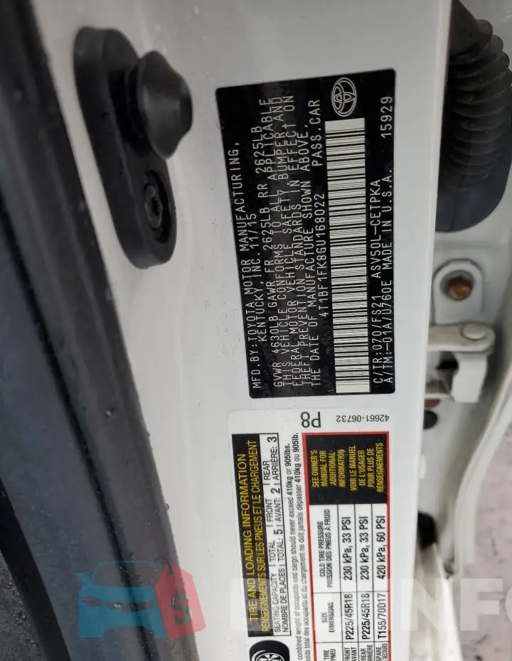 4T1BF1FK8GU168022 Photo# 12