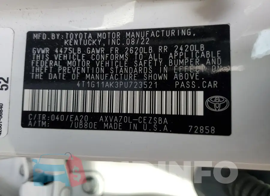 4T1G11AK3PU723521 Photo# 12